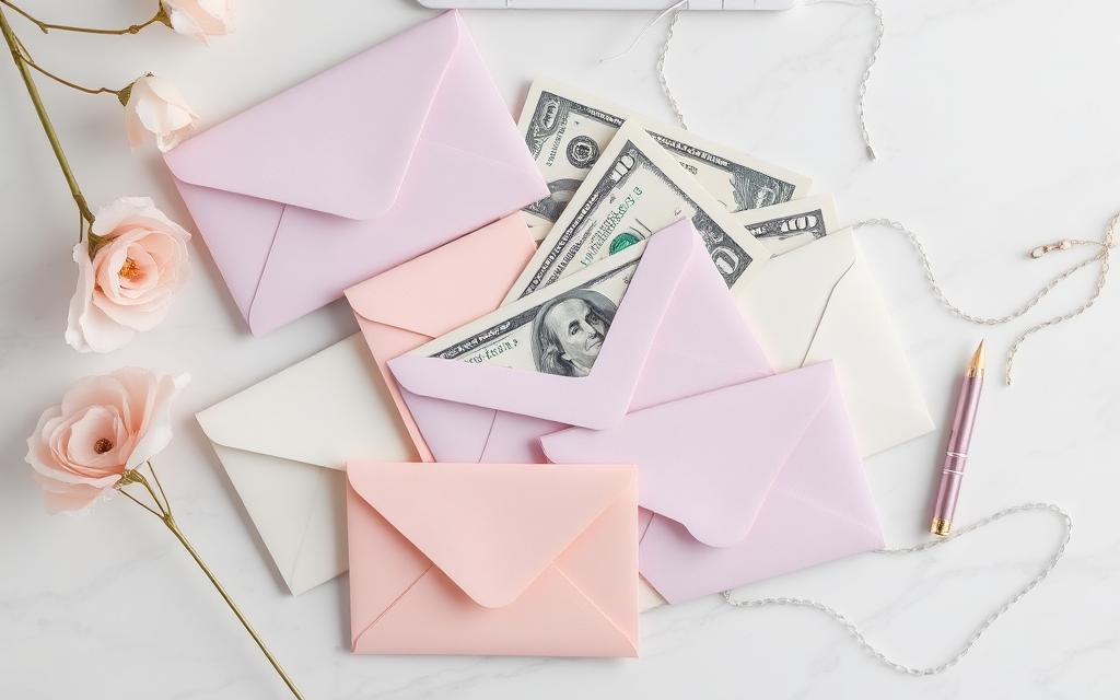 Cash envelopes organized in a budget binder